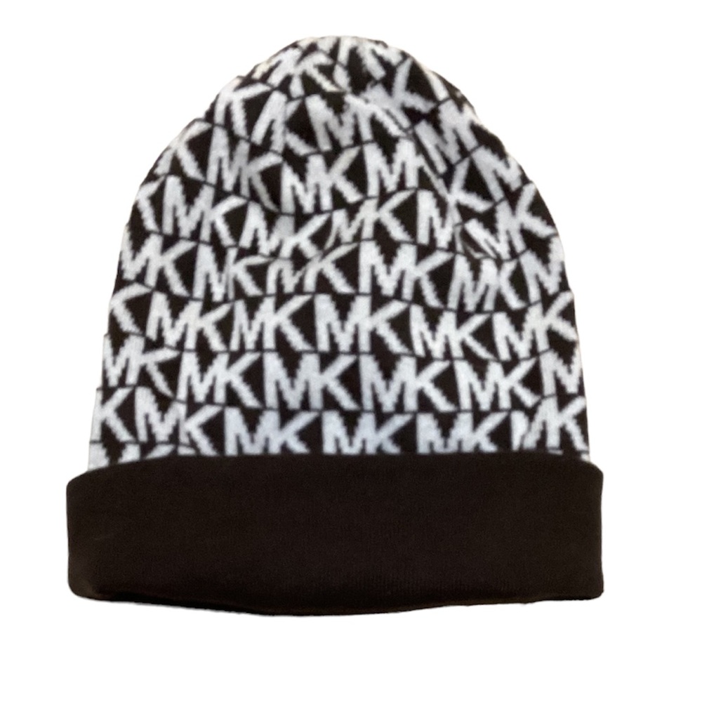🆕🔥MK SUPER CUTE&SUPER SOFT&CHIC SLOUCH BEANIE!!CHOCALTE BROWN&WHITE/OFF WHITE - Picture 3 of 7